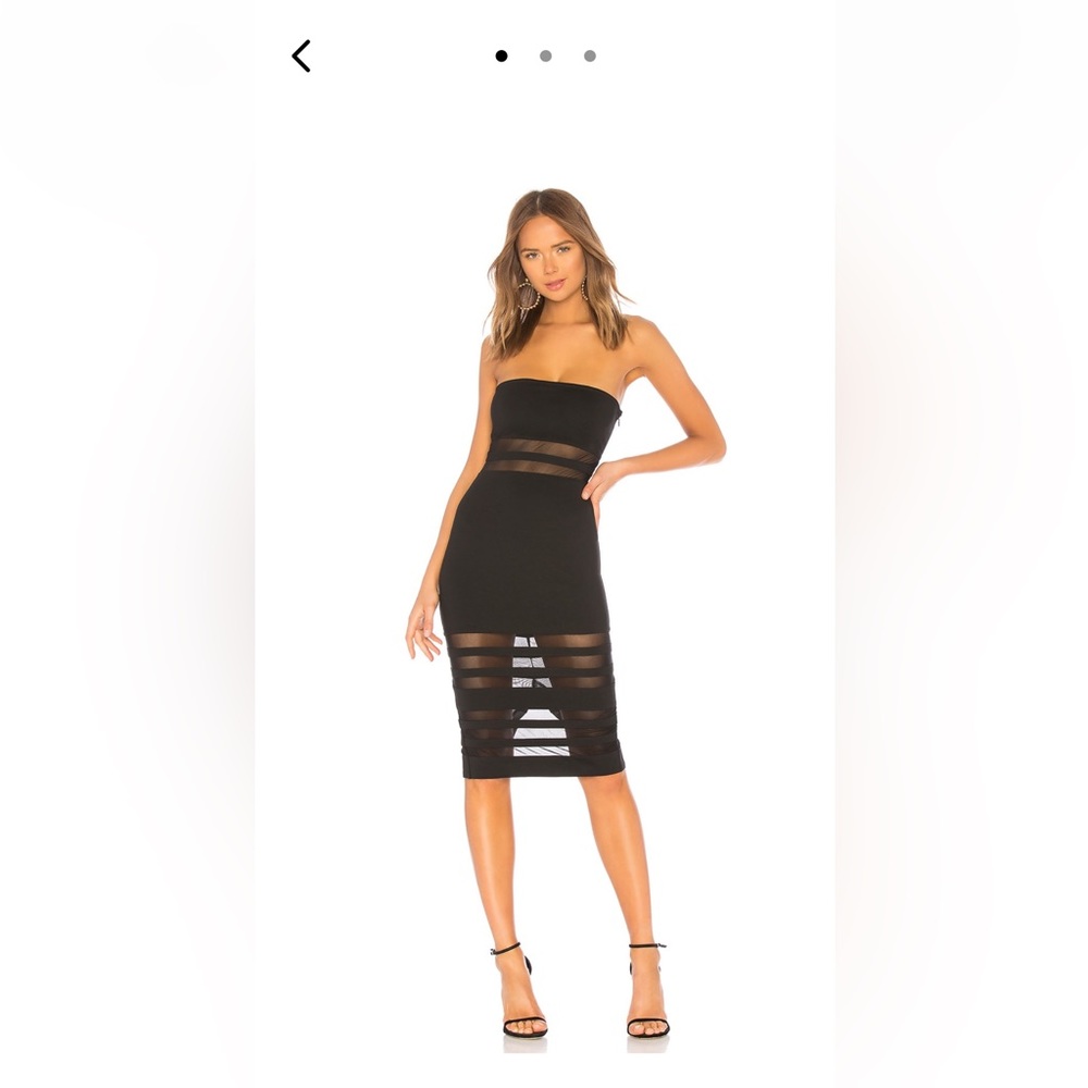 Superdown Magdalena tube mesh dress in black size S